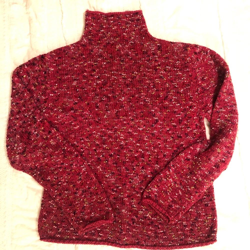 Coldwater creek Confetti sweater in pink with small ribbons of other colors.
